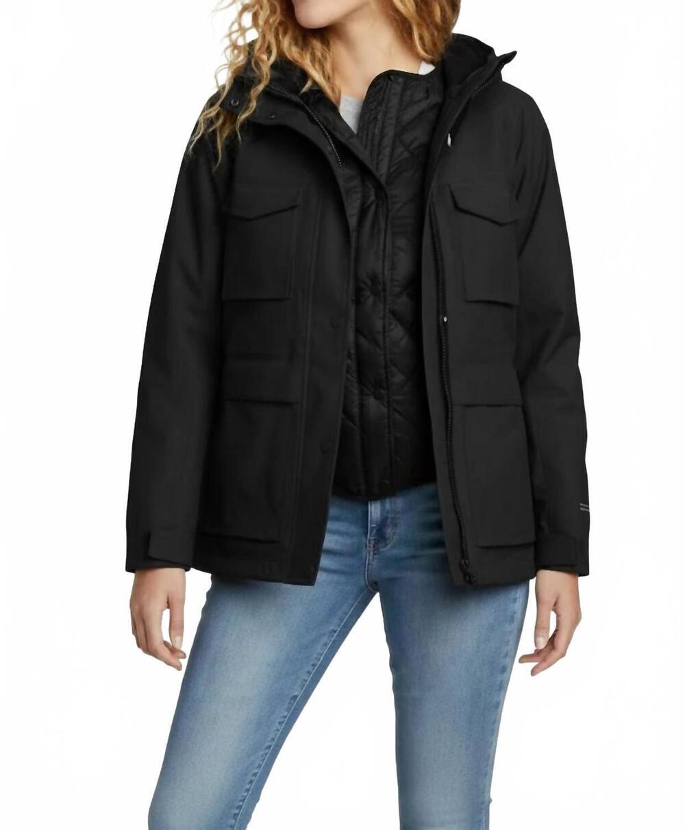 NEW EDDIE BAUER three in one down inner liner jacket in black